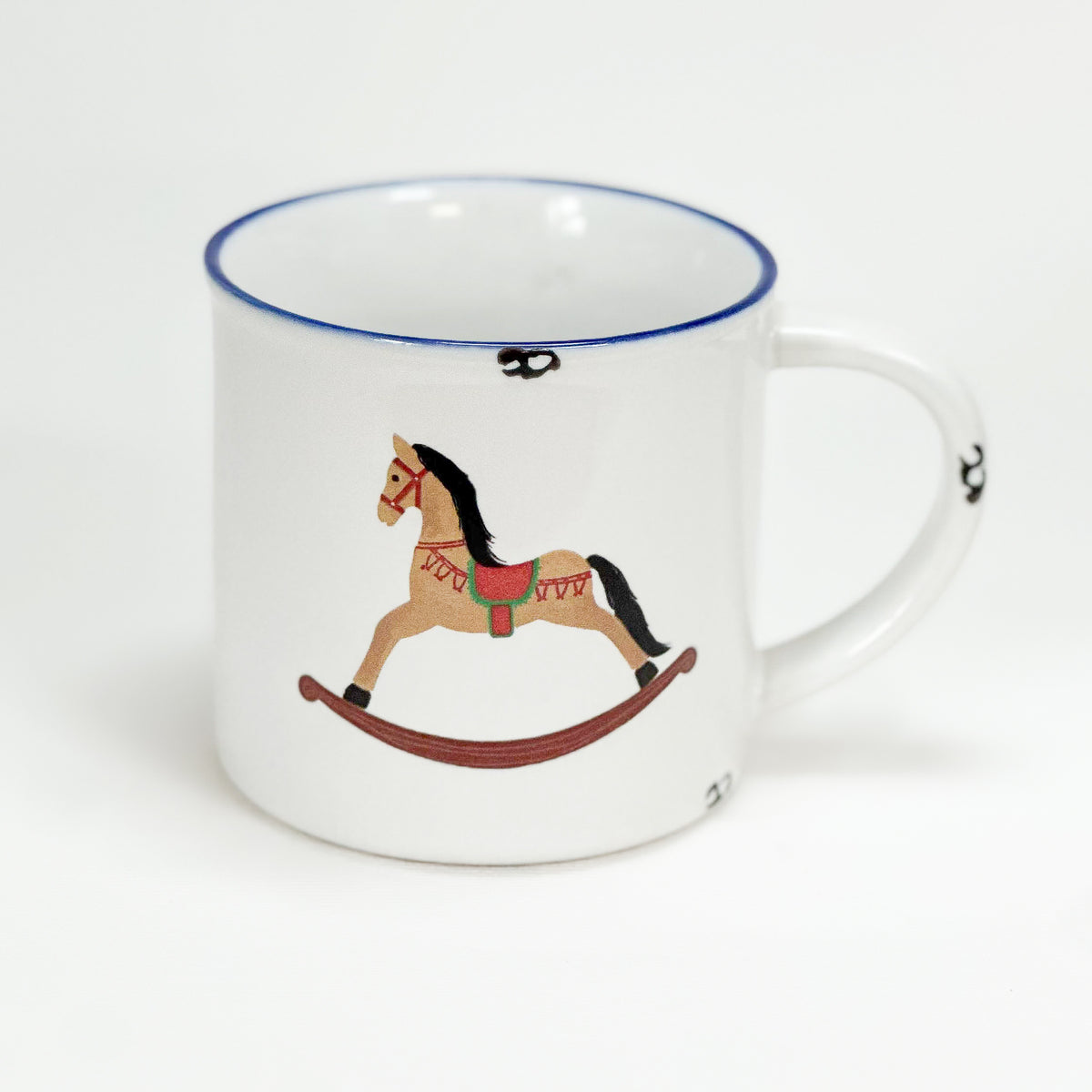 Keramiktasse 460 ml Weihnachtsmotiv mit Schaukelpferd - Bild 1