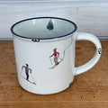 Keramiktasse mit Schifahrern und Wedelspuren, Frühstückstee, Geschenk Schifahrer, Winterliebe, Tourengeher, Größe 1: 10x10cm