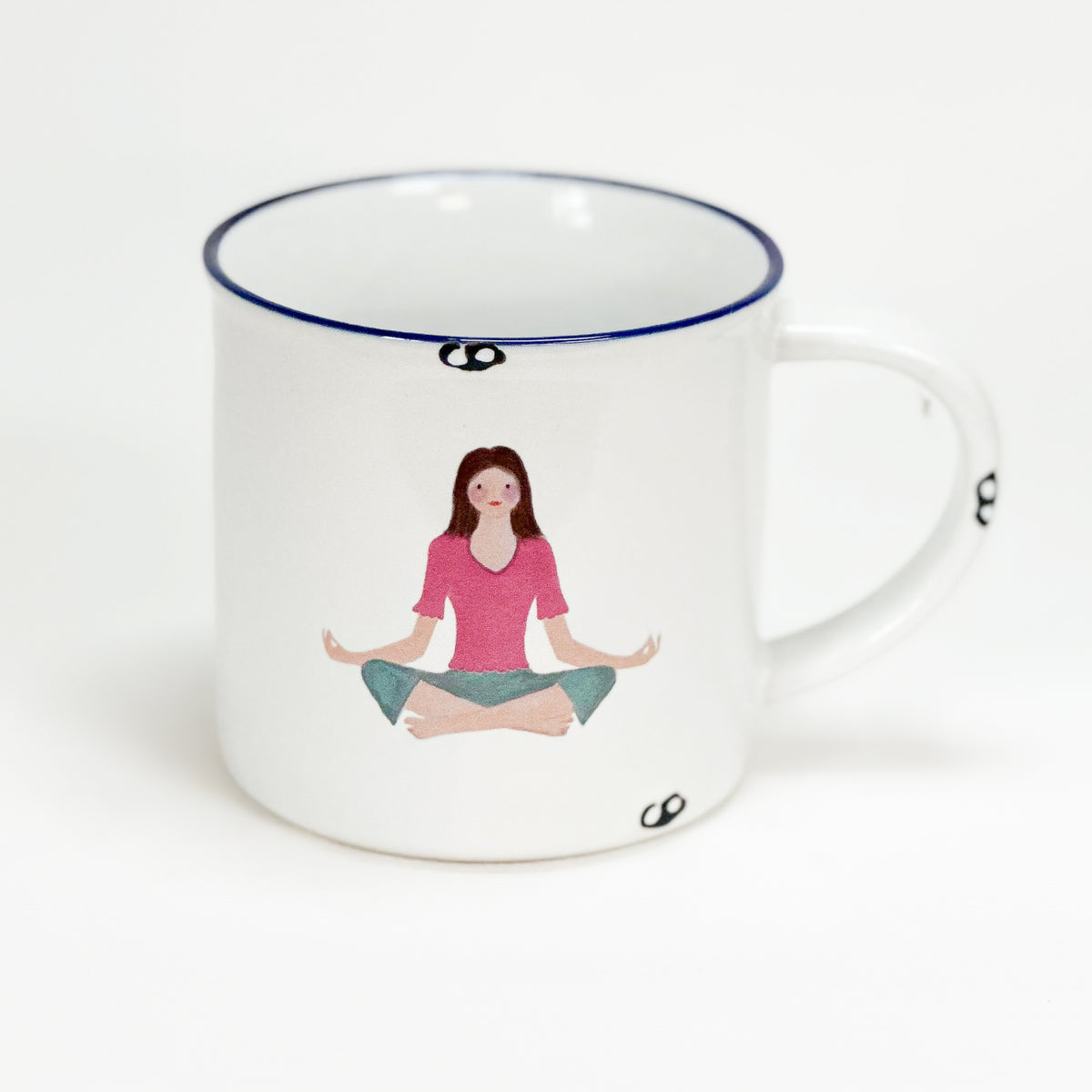 Keramiktasse im Emaille- Look 460 ml, Yogi - Bild 1