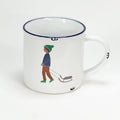 Keramiktasse Bub mit Schlitten - Bild 1