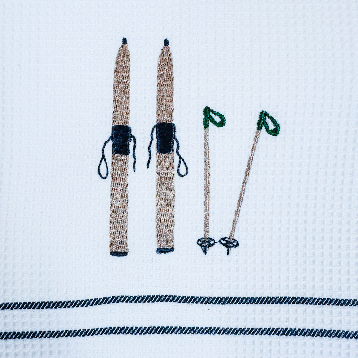 Geschirrtuch mit gesticktem Skipaar, Ansicht 2