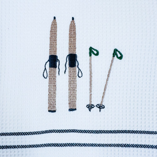 Geschirrtuch mit gesticktem Skipaar, Ansicht 2