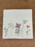 Fliese mit Blumen, Untersetzer, Wandfliesen, Badfliesen, Küchenfliesen