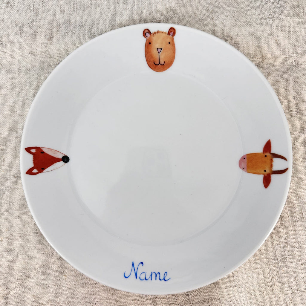 Produkt mit Kindergeskirr mit Tieren, Kindergeskirr mit Tieren, Produkt, Winterkollektion, Barbara's Porzellanwerkstatt
