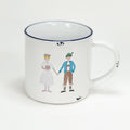 Keramiktasse mit Trachtenpaar, Lederhose, Dirndl, Frühstückstee, Hochzeit, Hochzeitstag, Tracht, Größe 1: 10x10cm - Bild 1