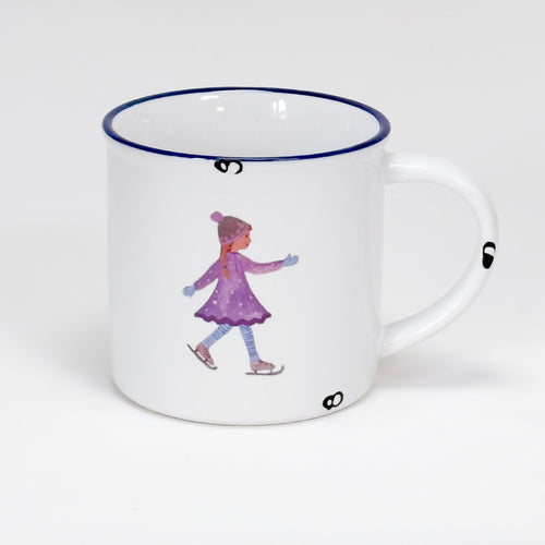 Keramiktasse Mädchen auf Schlittschuhen