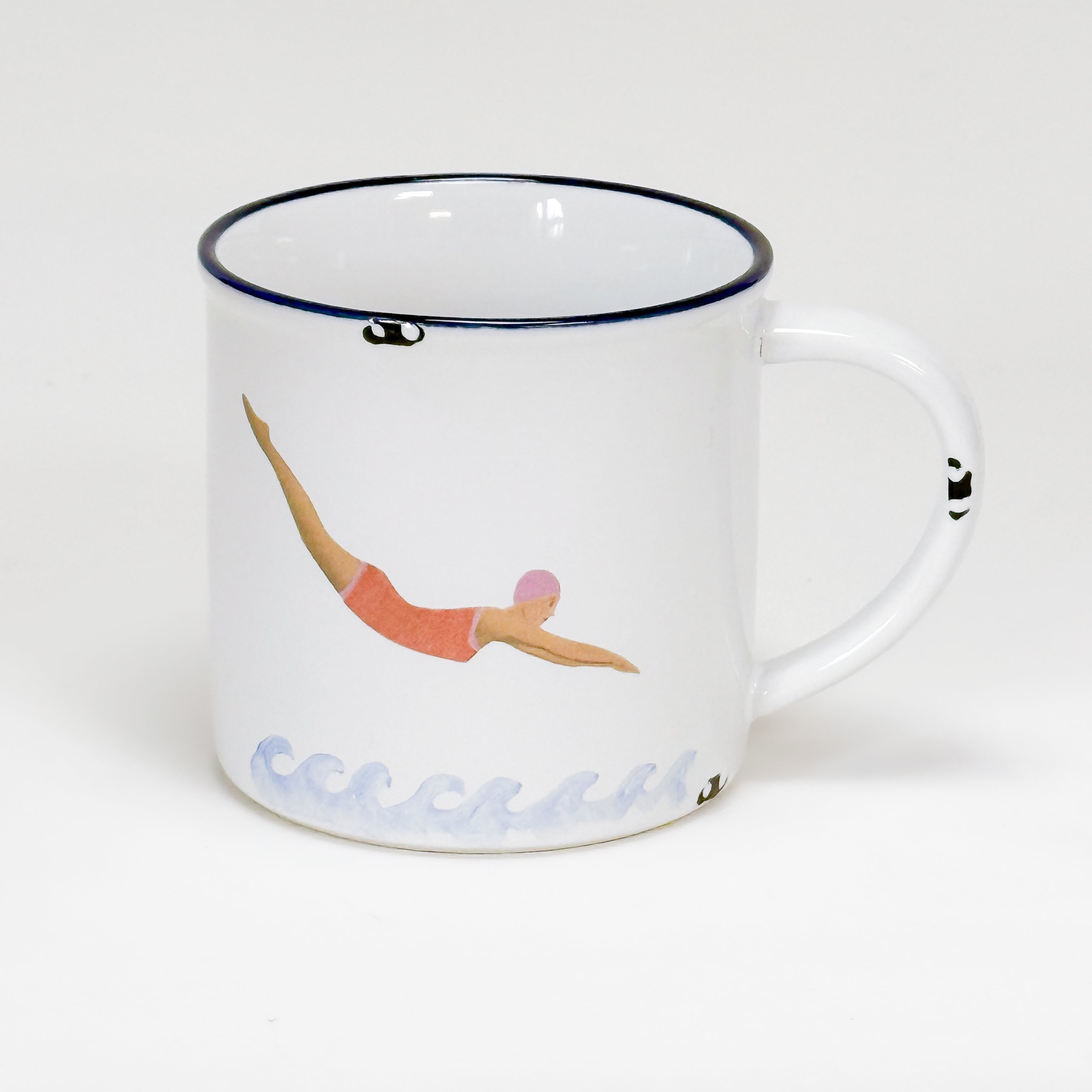 Keramiktasse Schwimmerin