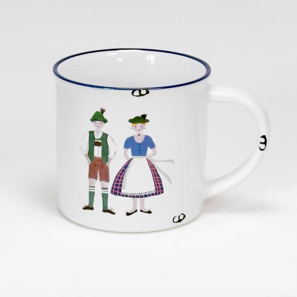 Keramiktasse Trachtenpaar dunkel