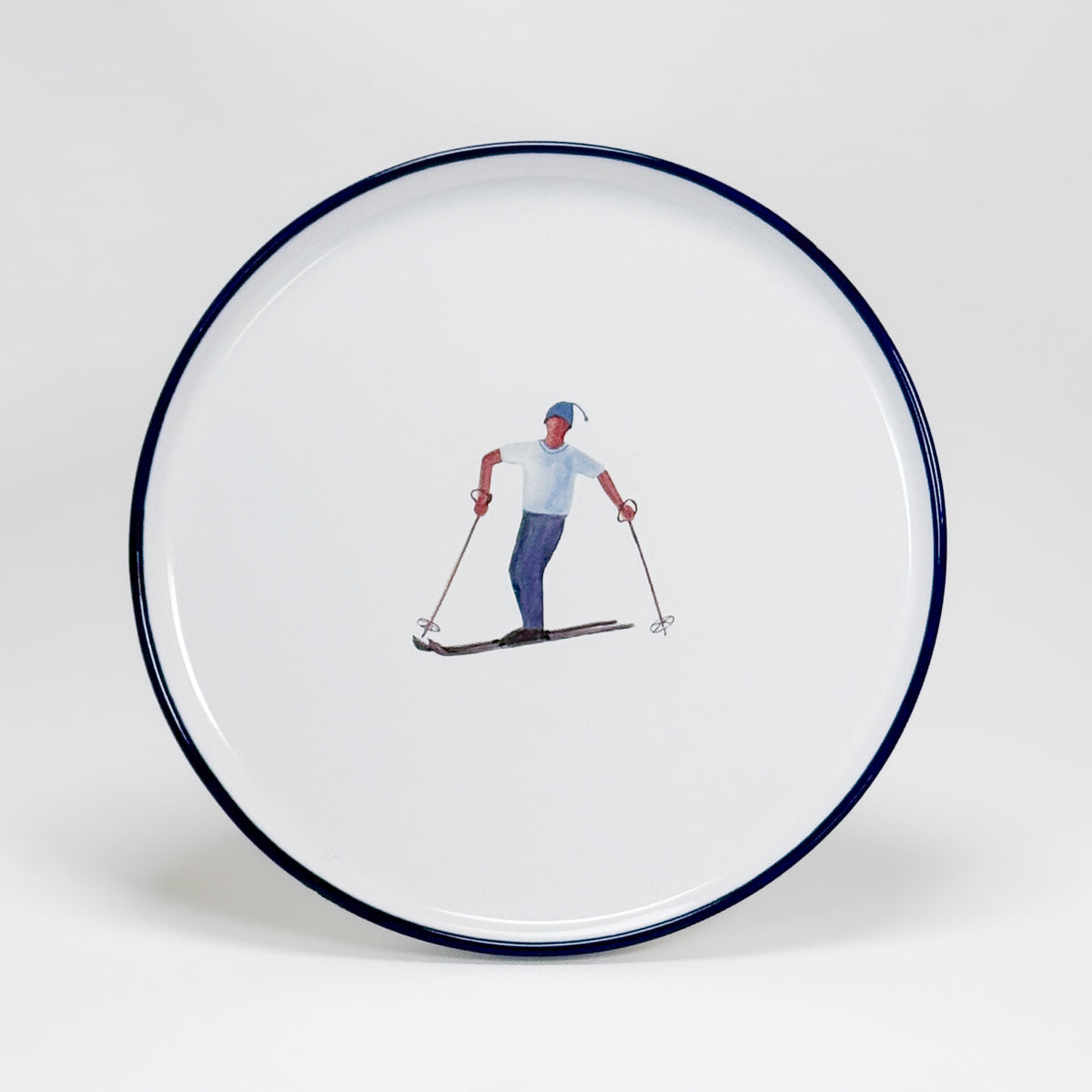 Keramikteller Skifahrer