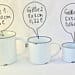 Keramiktasse mit blauem Rand, Vintage Look, Bub im Schnee, Teetasse Junge, Größe 1: 10x10cm